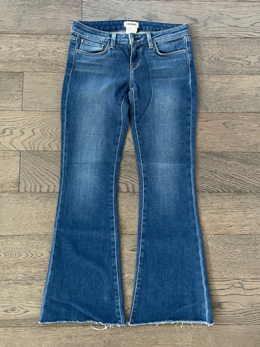 L’AGENCE Elysee Low Rise Raw Hem Flare Jeans